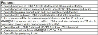 TS-9404UHO 4-channel HDMI Audiovisual Signal Output Card