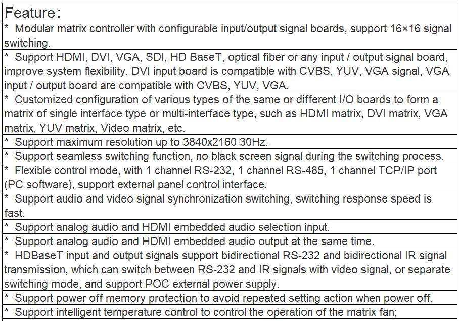 TS-9416UHM Seamless Ultra HD Mixer Matrix Switcher