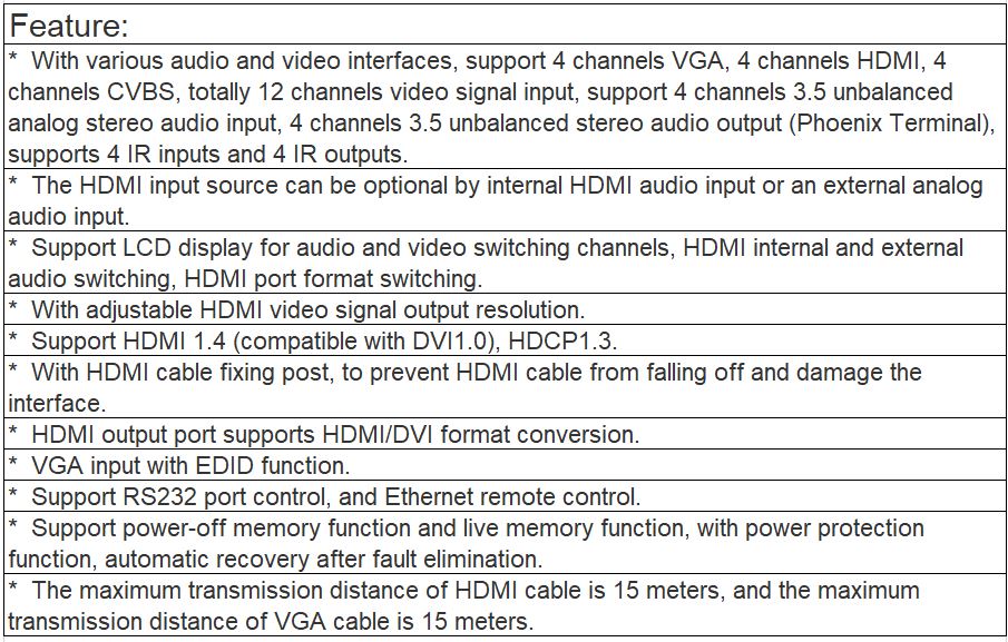 TS-9124HD HD Video Switcher