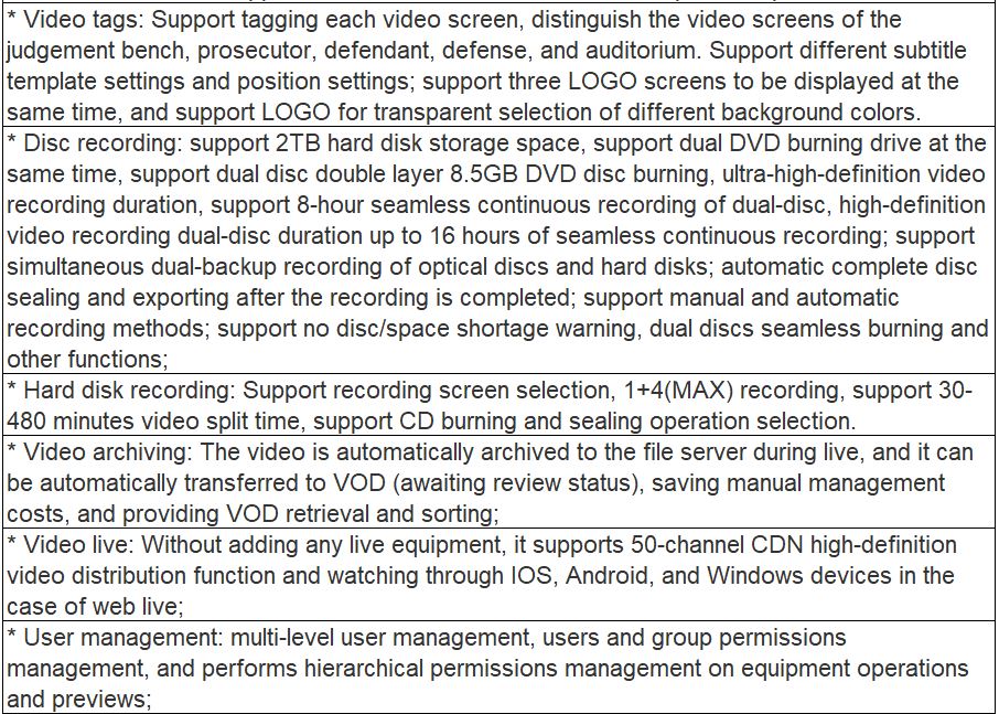 TS-0660C Court Trial Recording and Broadcasting Controller