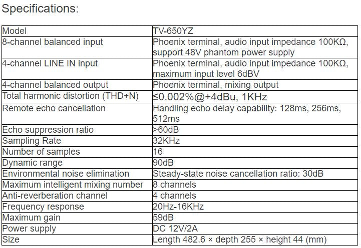 TV-650YZ Audio Processor