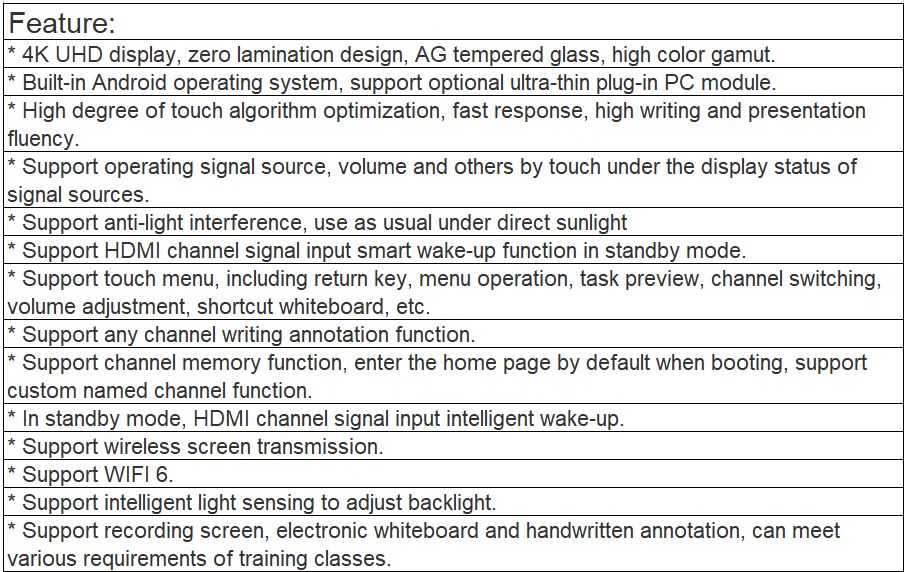 TV-65810 Intelligent Interactive Display