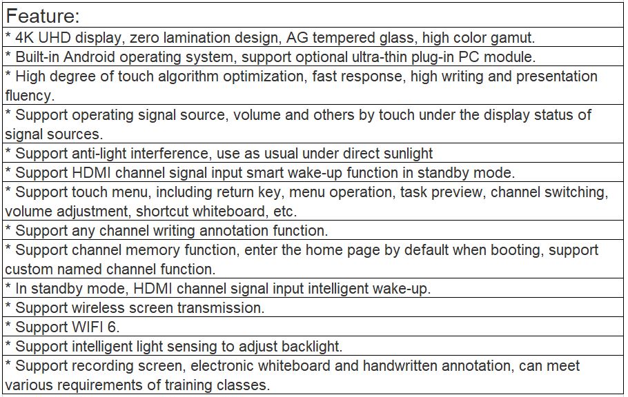 TV-75810 Interactive Flat Panel