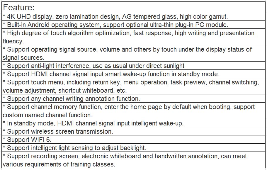 TV-98820 98-inch Interactive Intelligent Touch Screen