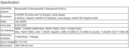 TV-8207E OPS Computer Module(I7)