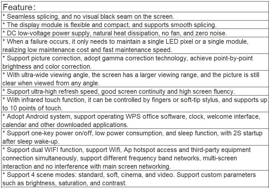 TV-W112-YZT Interactive Indoor Full Color LED Video Wall