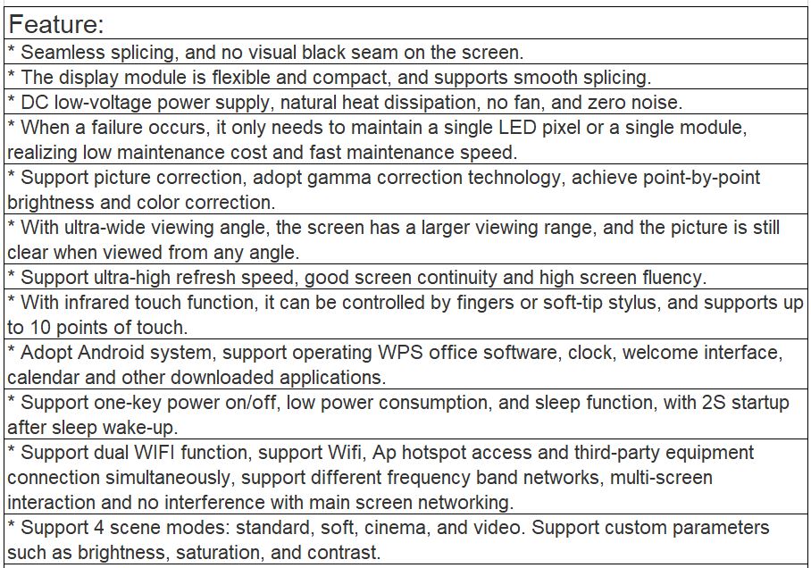 TV-W130-YZT Interactive Indoor Full Color LED Video Wall