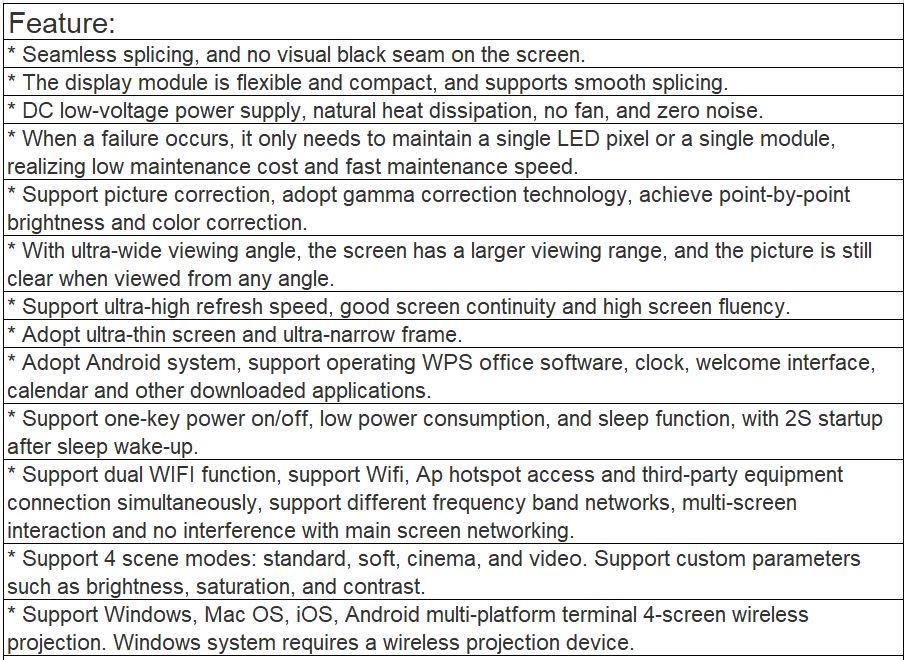 TV-W138-YZA Indoor Full Color LED Video Wall