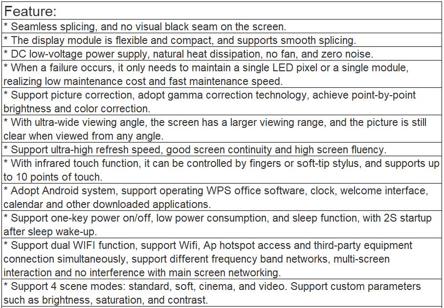 TV-W158- YZT Interactive Indoor Full Color LED Video Wall