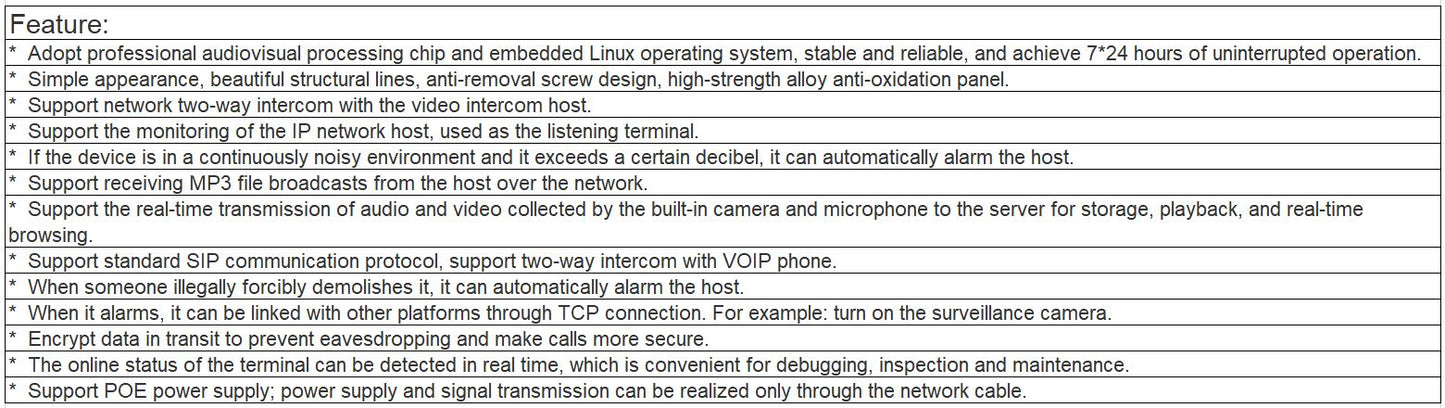 TV-6903CP Video Intercom Terminal