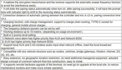 T-7707BG 2.4G IP Network Active Speaker (with constant voltage signal backup/with headset mic)