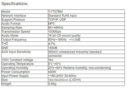 T-7707BM 2.4G IP Ietwork Active Speakers ( with handhold MIC and backup feature)