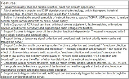 T-7770 IP Network Audio A cquisition Terminal