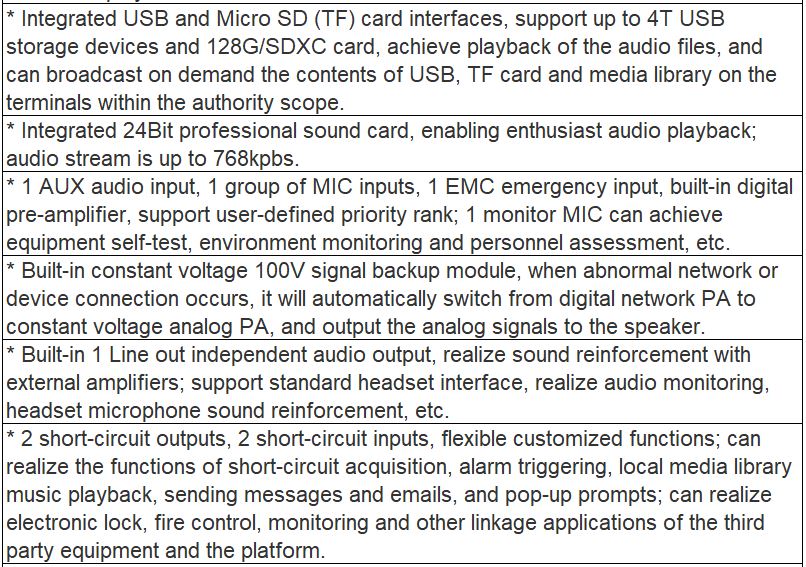 T-7805BM IP Network Adapter, with Power Amplifier, Constant Pressure Backup, with 2.4G Bluetooth Microphone