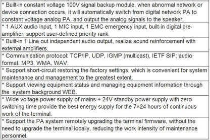 T-7807B Network Active Loudspeaker (with backup function)