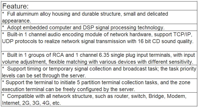 T-7870 Luna Cloud-based PA System Audio Collector