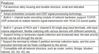 T-7870 Luna Cloud-based PA System Audio Collector