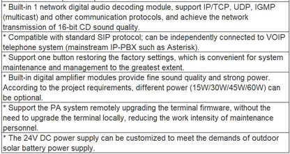 T-7882, T-7884 IP Network Column Speaker