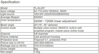 TL-SL207 120×3W Fireproof Par Light