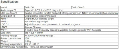 TV-81C6， TV-81C6-4G Asynchronous Full Color System Card