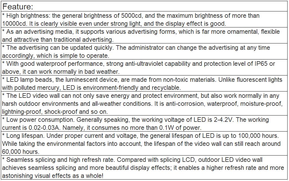 TV-OH250-BX Outdoor Full Color LED Video Wall