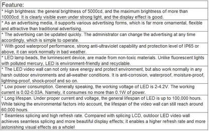 TV-OH250-BX Outdoor Full Color LED Video Wall