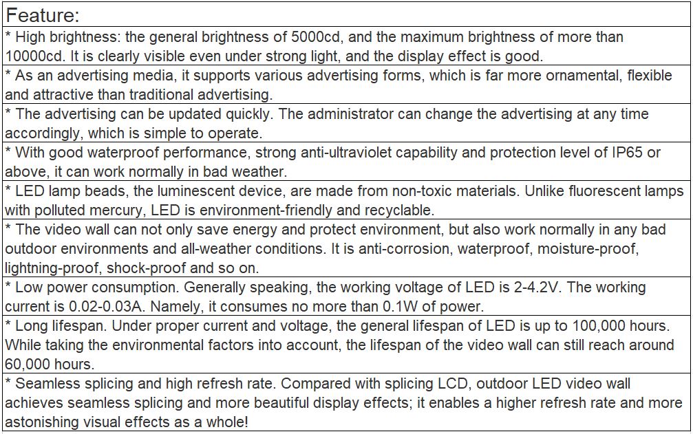 TV-OH250-JX Outdoor Full Color LED Video Wall