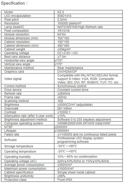 TV-OH250-JX Outdoor Full Color LED Video Wall