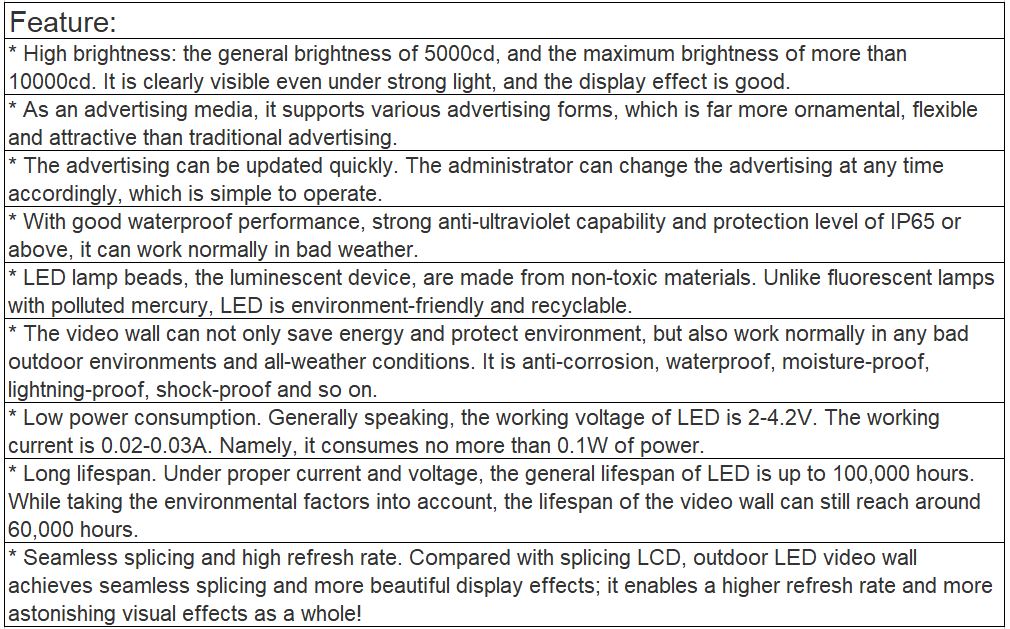 TV-OH300-JX Outdoor Full Color LED Video Wall