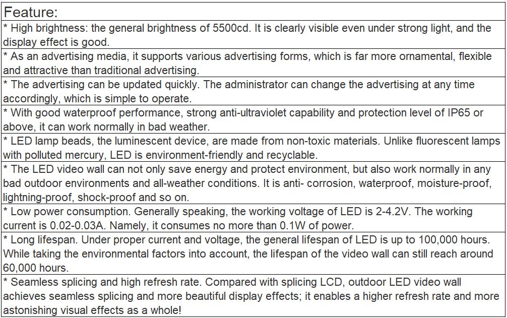 TV-OH500-BX Outdoor Full Color LED Video Wall