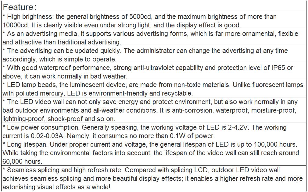 TV-OH600-BX Outdoor Full Color LED Video Wall
