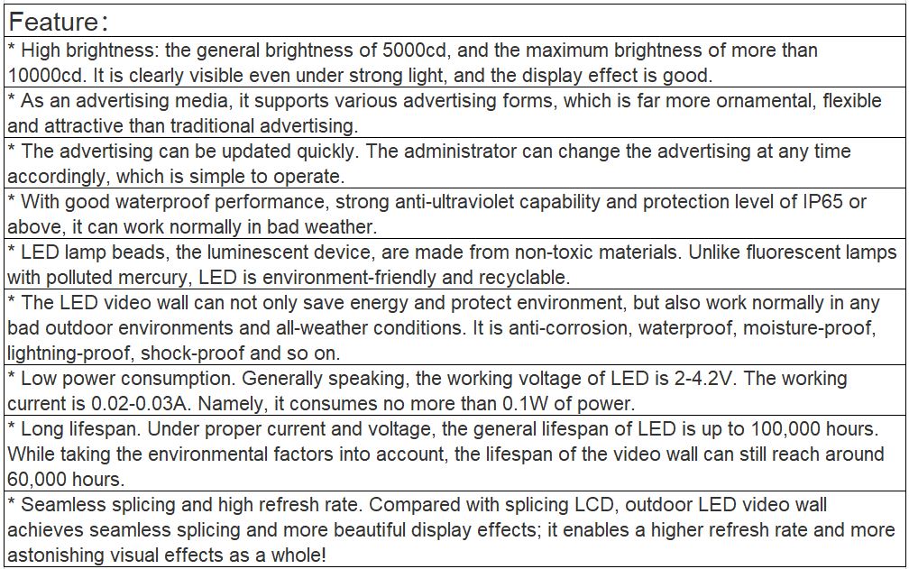 TV-OM250-JX Outdoor Full Color LED Video Wall