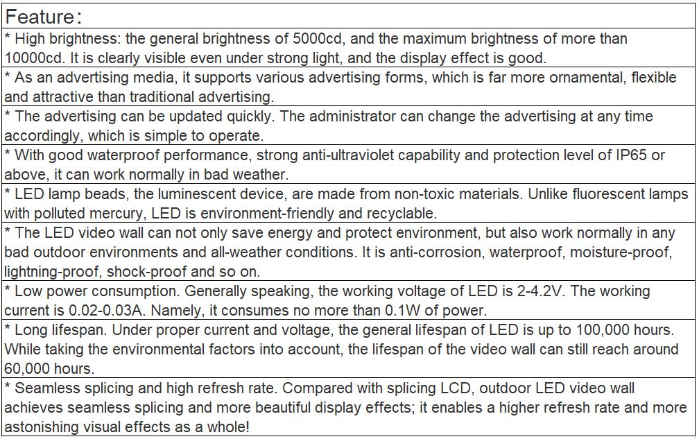 TV-OM250-YX Outdoor Full Color LED Video Wall