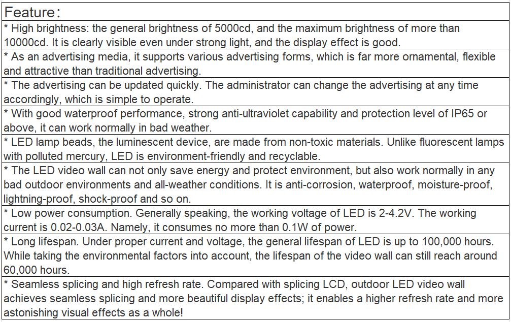 TV-OM300-YX Outdoor Full Color LED Video Wall