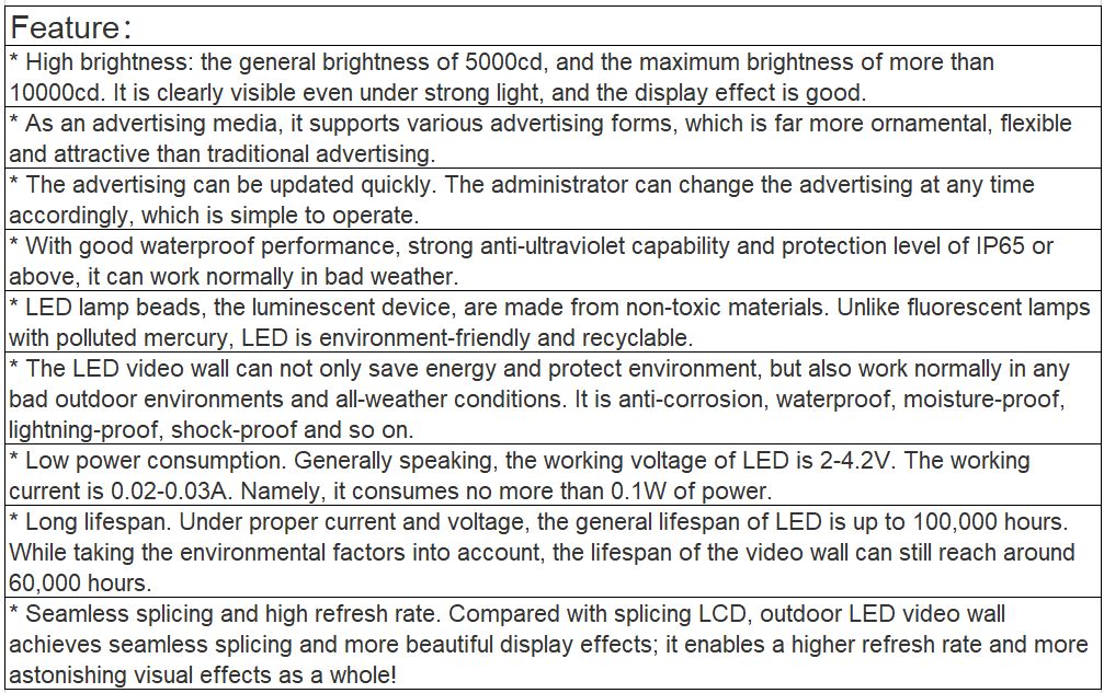 TV-OM400-BX Outdoor Full Color LED Video Wall