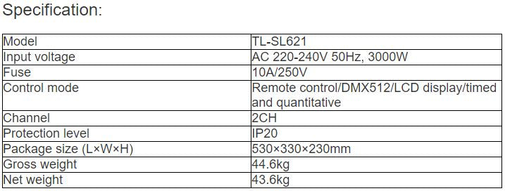 TL-SL621 3000W Water Fog Machine