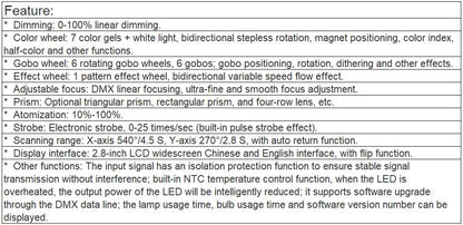 TL-LT865 Moving Head Gobo Light