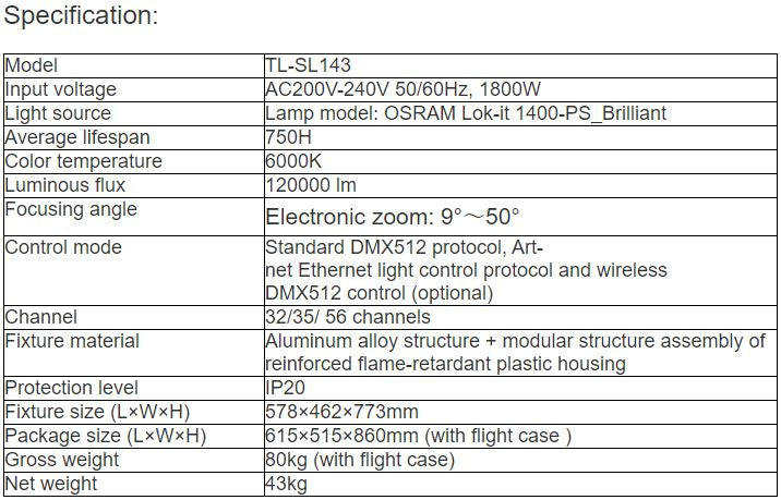 TL-SL143 Moving Head Beam Light