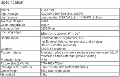 TL-SL143 Moving Head Beam Light