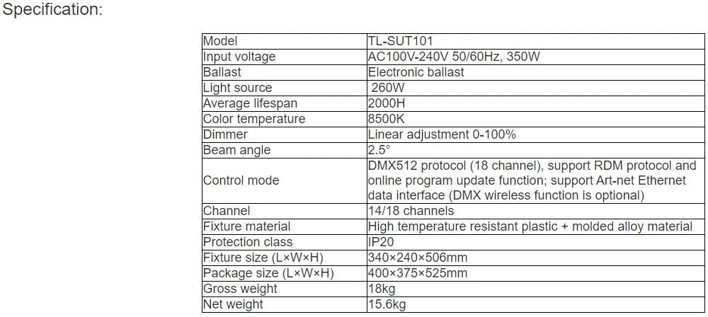 TL-SUT101 Moving Head Beam Light