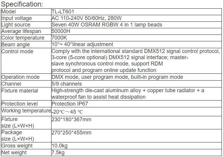 TL-LT601 280W LED Flood Light