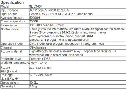 TL-LT601 280W LED Flood Light
