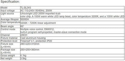 TL-SL343 200W LED Par Light
