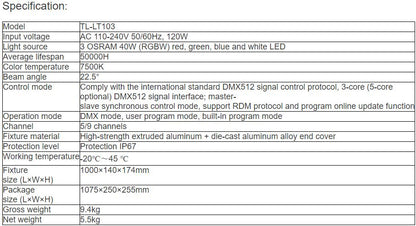 TL-LT103 3x40W Water Effect Light
