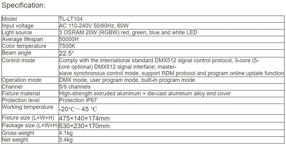 TL-LT104 3*20W Water Effect Light