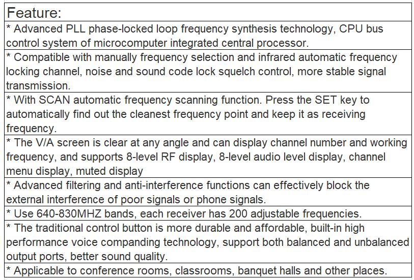TS-358, TS-358H 1 Receiver + 8 Digital Wireless Conference Microphone