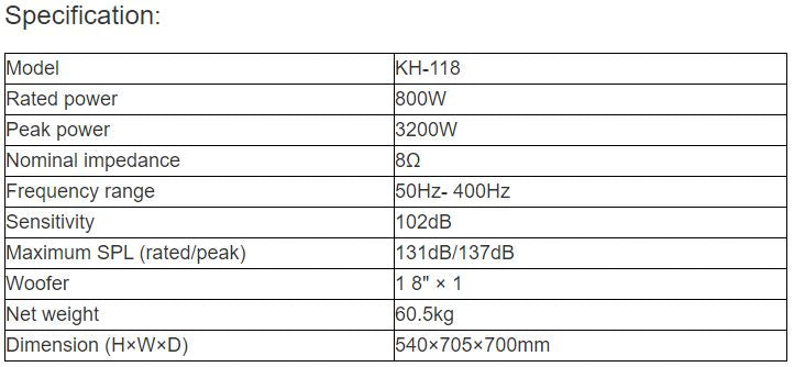 KH-118 Linear Array Subwoofer
