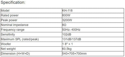 KH-118 Linear Array Subwoofer