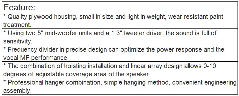 LA-205M, LA-112M Line Array Loudspeaker