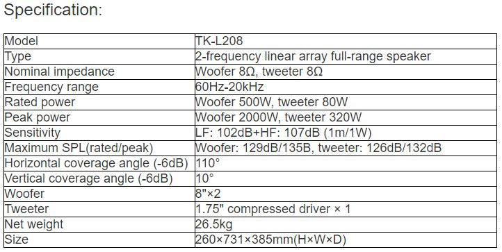 TK-L208 Linear Array Speaker